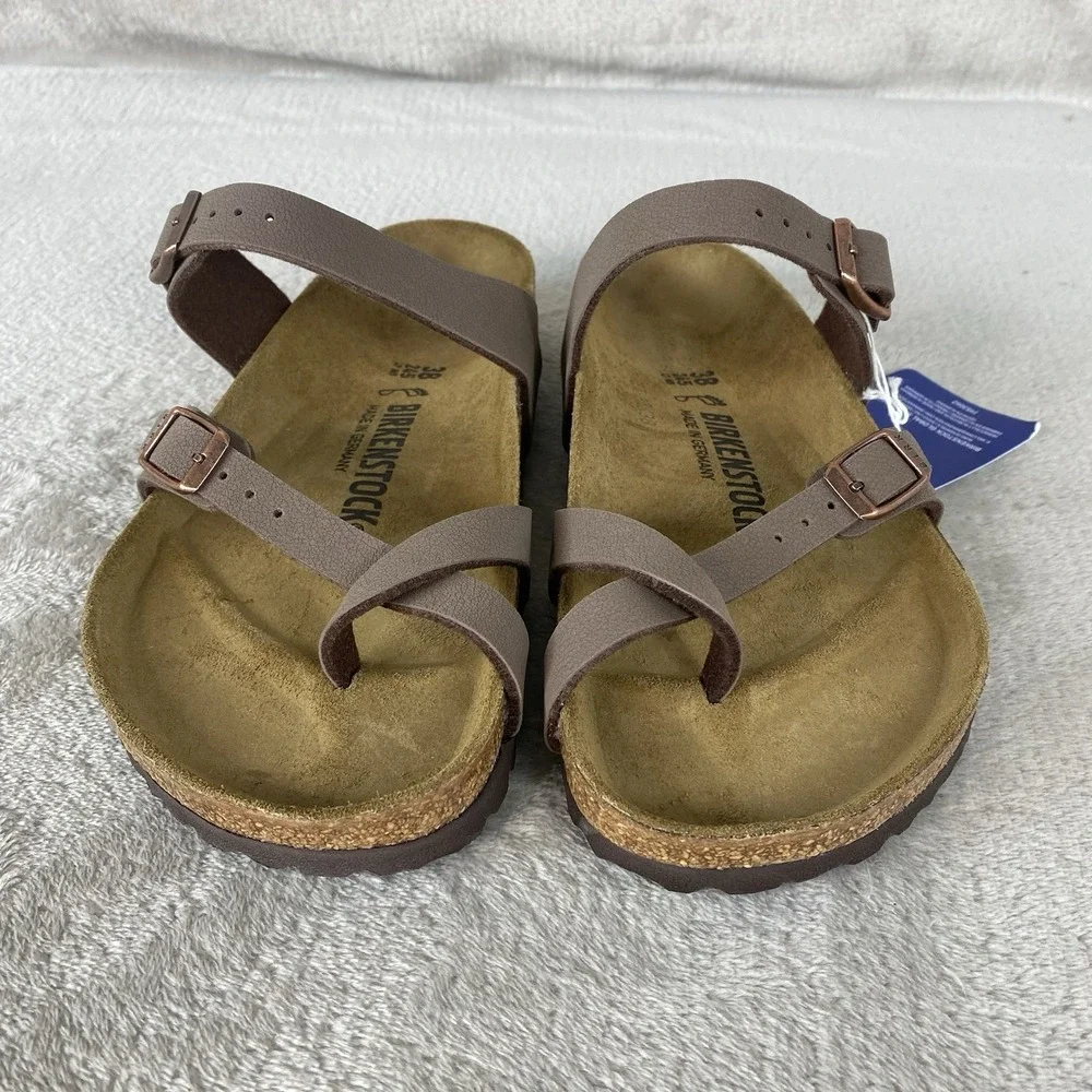 Birkenstock Mayari Sandals Womens US 7 EU 38 Mocca Birko-Flor Regular Fit NEW